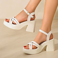 Women's Fashionable Casual Waterproof High-Heel Sandals