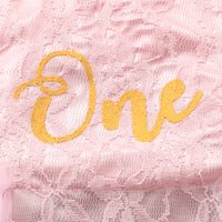 Baby Flounced Sleeve Lace Composite Mesh Floral Print Romper