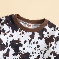 New Leopard Print Printed Long-sleeved Top Trousers Two-piece Set