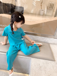 Girls Outfit Threaded Cotton T-Shirt