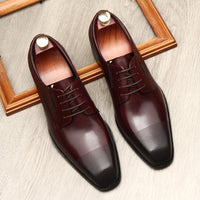 Fashion Cowhide Small Square Toe Men's Leather Shoes