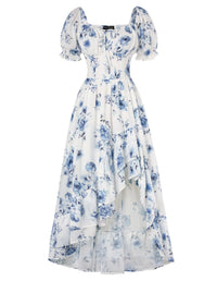 French-style Floral Print Slim-fit Slip Dress For Women