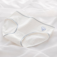 Women's Pure Color Simple Cute Cartoon Comfortable Breathable Underwear