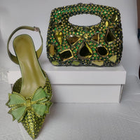 Full-Strass Pointed-Toe High Heel Sandals Crystal Rhinestone Pointed-Toe Heels