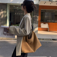 Luxury Vintage Suede Leather Large-Capacity Shoulder Bag