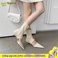 Womens French-style Pointed-toe Stiletto-heel Stretchy