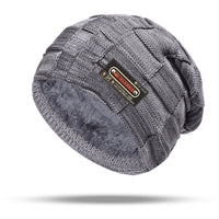 Fleece-lined Warm Knitted Mens Outdoor Beanie For Fall And Winter