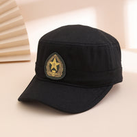 Solid-color Patch-printed National Emblem Flat-top Baseball Cap, Camouflage Casual Sun-protective Beanie Cap
