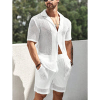 Men's Retro Cotton And Linen Stripes Henley Shirt Casual Loose Shirt Cardigan Lapel Men's Clothing