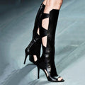 Fish Mouth Hollow High-heeled Women's Boots