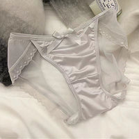 Sexy Lace Underwear Women's Bowknot Transparent Mesh