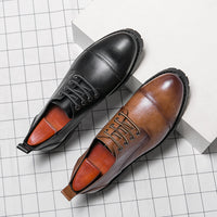 Three-joint Leather Shoes Men's Business Formal Wear Business Casual Round Head