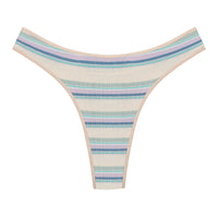 Ladies Thong Striped Stitching Color Panties New Cotton