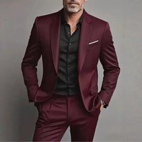 Men's Business-Casual Two-Piece Suit Set