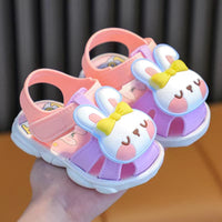 Summer Baby Plastic Toddler Shoes Closed Toe Non-slip Cute Super Soft Velcro Baby Cartoon Indoor And Outdoor Sandals