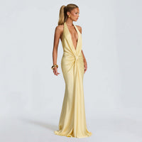 Strapless Sexy Backless Slit Maxi Dress