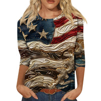 Long Sleeve Round Neck Slim Summer Tie-dyed Printed Clothing