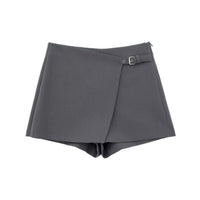 French-style Asymmetrical High-waisted Casual Shorts
