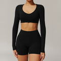 Tight Quick-drying Yoga Long-sleeved Women's V-neck Short Top Fitness T-shirt