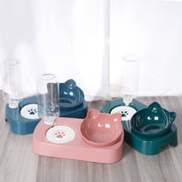 Non-slip Oblique Mouth Plastic Cat Bowl