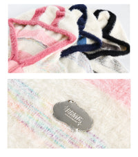 Idle Style Striped Hooded Sweater For Women