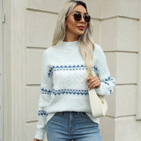 Christmas Half Turtleneck Snowflake Sweater For Women
