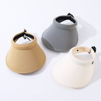 Solid-color Petal-shaped Labeled Wide-brimmed Casual And Versatile Open-top Sun Hat, Suitable For Outdoor Commuting And Vacation In Spring And Summer