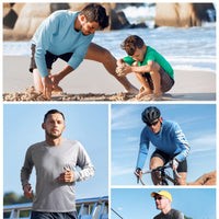 Quick-drying Solid Color Round Neck Sports Training Stretch Sun Protection Long Sleeve