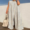 Fashionable Wide Leg Printed Jumpsuit