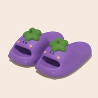 Cute Cartoon Eggplant Slippers For Women Summer Style