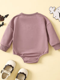 Halloween Letter Print Long Sleeve Round Neck Triangle Rompers Infant