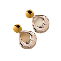 Fashionable Geometric Color-Block Earrings Womens Retro Niche Style