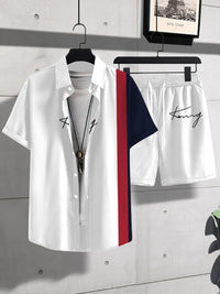 Fashion Trend Animal Pattern Casual Short Sleeve Shirt Shorts Suit