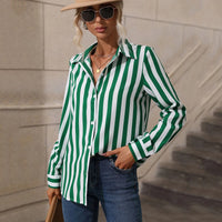 Striped Printed Elegant Commuter Womens Shirt