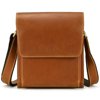 First Layer Cowhide Flip Shoulder Men's Leather Shoulder Bag Crazy Horse Leather Crossbody Bag