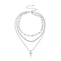 Fashion Rhinestone Necklace Cross Pendant Necklace For Women