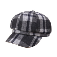 Korean Style Color Matching Plaid Beret Fashion Artistic Sunshade