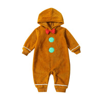 Children's Clothing Christmas Infant Fur Solid Color Hooded One-piece