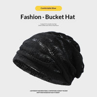 Knitted Hollow Cotton-Linen Face-Slimming Headwrap For Women