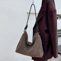 Luxury Vintage Suede Leather Large-Capacity Shoulder Bag