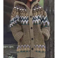 3D Printed Autumn Winter Coat Thickened Hooded Cardigan Sweater