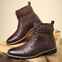Non-slip Retro Mid-Top Pointed Men's Casual Martin Boots