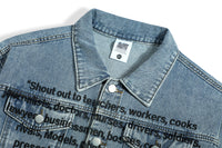 Hip Hop High Street English Letters Patterned Denim Jacket