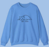 Round Neck Sweater Lazy Cat Letter Long Sleeve Top