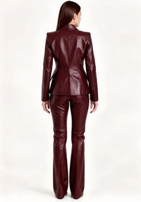 Burgundy Leather 2-Piece Suit