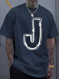 Mens Printed Crew-Neck Short-Sleeve T-Shirt