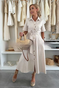 Women's Lace-Up Solid Color Slim-Fit Dress