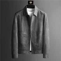 Brand High-grade Lapel Casual British Style Jacket Pu Shuai Easy Matching Clothes