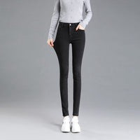Fleece-lined Womens High-waisted Slim-fit Jeans