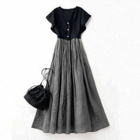 Japanese-style V-neck Slim-fit Dress